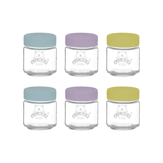 6 Kids container food storage jars