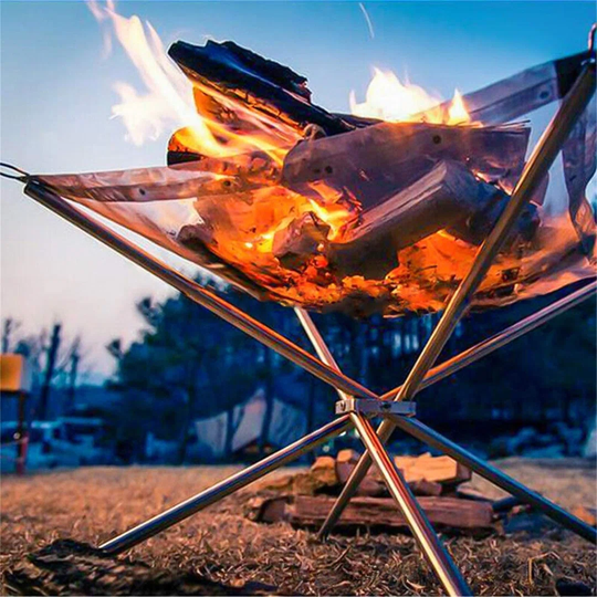 Maarla 34Cm H x 42Cm W Stainless Steel Wood Burning Outdoor Fireplace