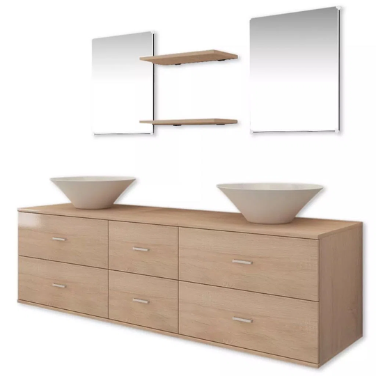 Apollo 9-Piece Bathroom Furniture Set with Mirror