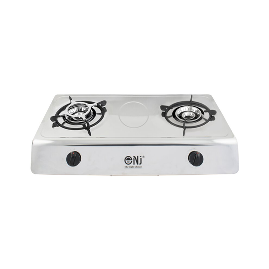 (Only Gas Stove) NJ-200SD Gas Stove 2 Burner Stainless Steel Indoor Cooktop