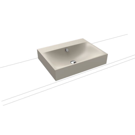 Warm Grey Steel Enamel Rectangular Countertop Bathroom Sink