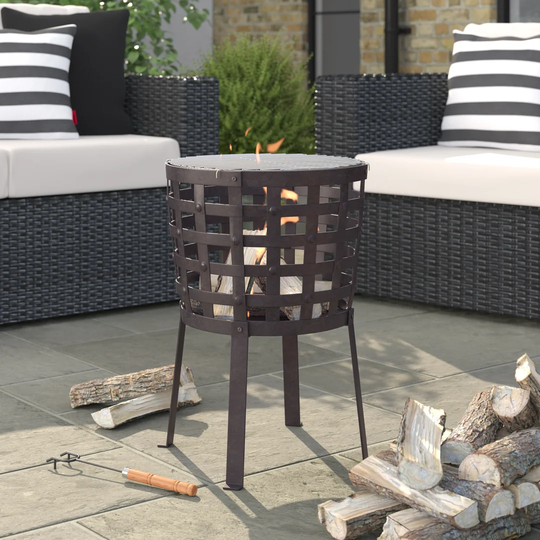 Aragon Cast Iron Fire Basket with Steel Legs