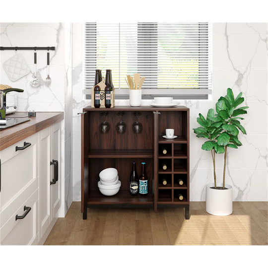Scarsdale 8 Bottle in Dark Walnut