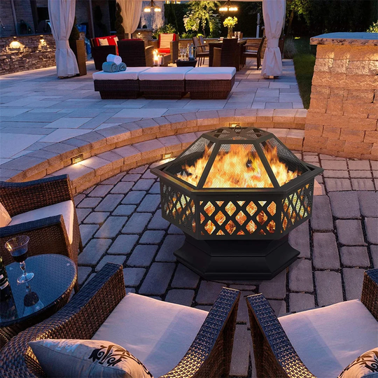 Mcgowen 62Cm H x 61Cm W Iron Wood Burning Outdoor Fire Pit with Lid