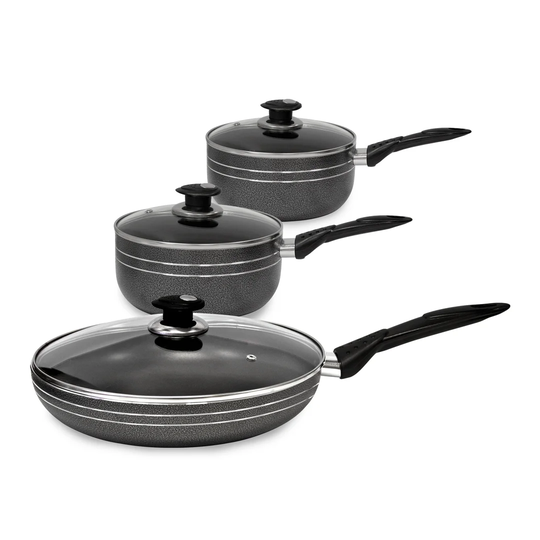 SQ Professional Una 3 Pieces Aluminium Cookware Set