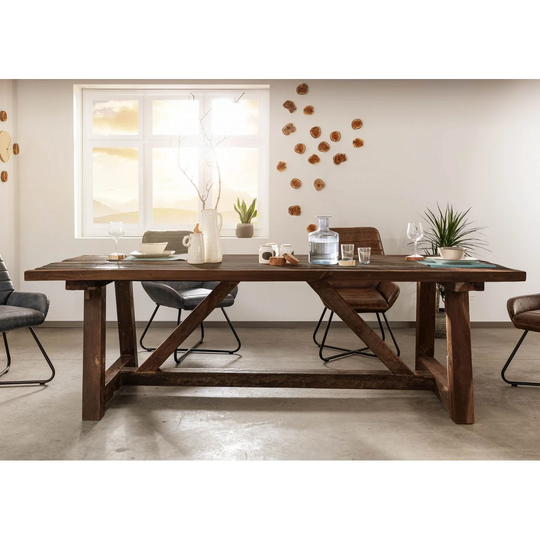 Bassano 100 Cm Solid Wood Trestle Dining Table