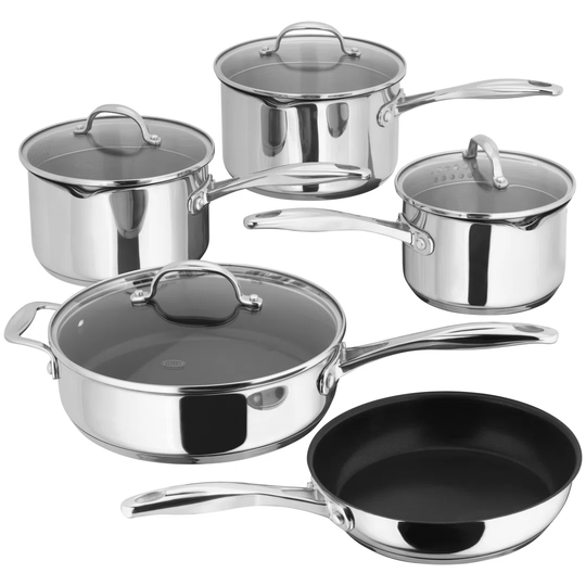 Stellar 7000 5 Saucepan Set, 16/18/20cm Saucepans, 20cm Non-Stick Frying Pan , 24cm Non-Stick Sauté Pan, Induction Ready