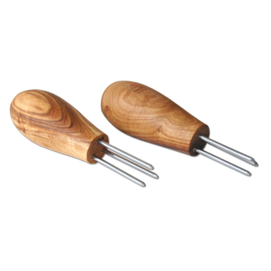 Corncob holder or potato holder set of 2 olive wood