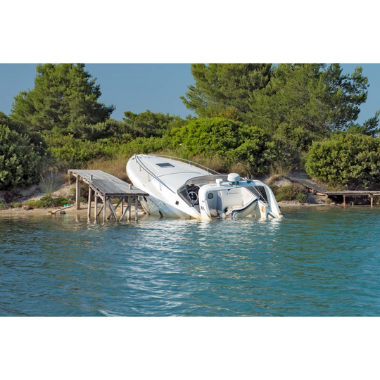 Sinking Boat - Wrapped Canvas Photograph