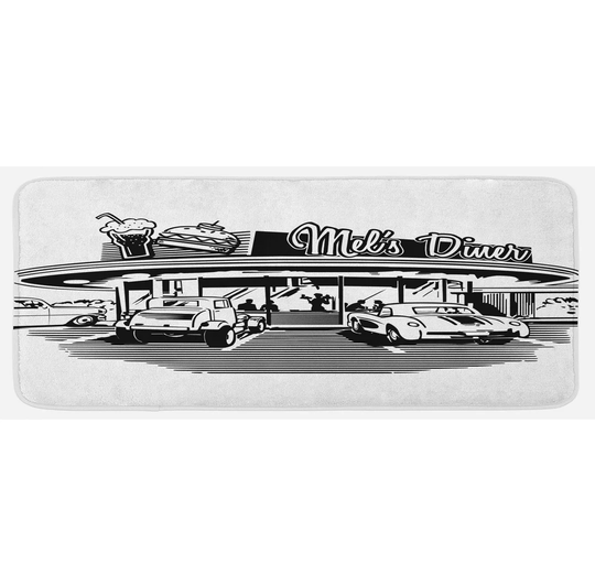 Loren Retro Nostalgic Retro Car Kitchen Mat