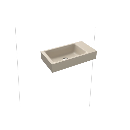 Puro Warm Beige Steel Enamel Rectangular Wall Hung Bathroom Sink