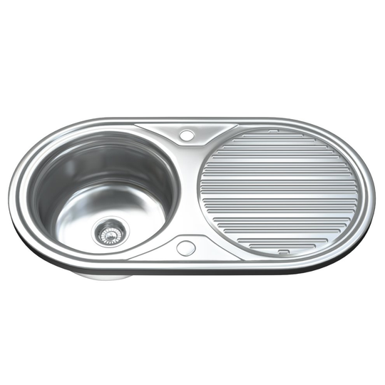 Dihl 1062 1.0 Single Bowl Stainless Steel Kitchen Sink, Drainer & Waste
