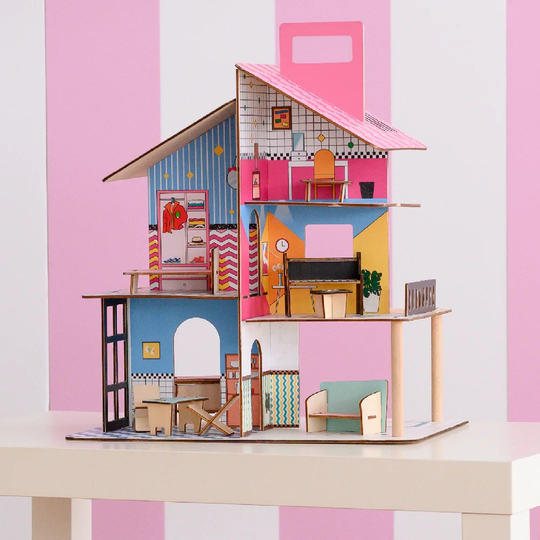 Buchholz 360 Wooden 3.5" Dolls and Accessories 14 Piece Dollhouse Set