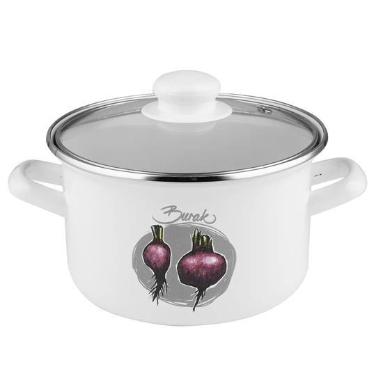 Emalia Polska Pleszew Burak Soup Pot with Lid