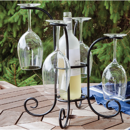 1 Bottle Tabletop Wine Glass Rack