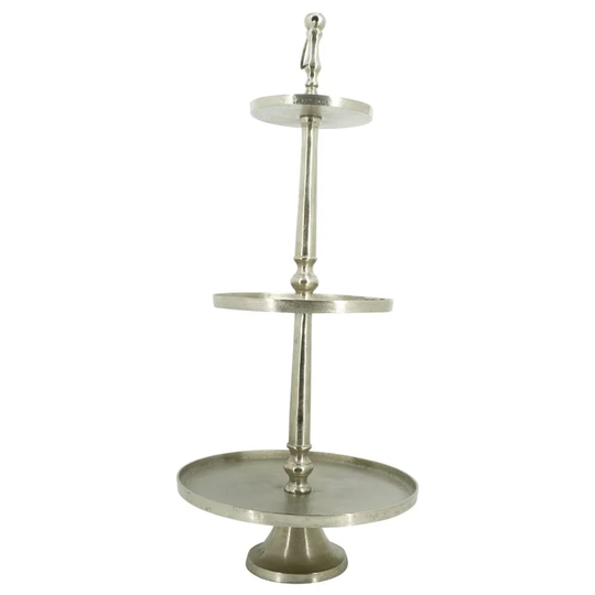 Lesli Living 3-tier Decorative Holder Etagere Brush Silver