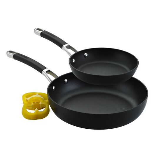 Circulon Premier Professional Hard Anodised 20/28 cm Frying Pan Twin Pack Set, 2-Piece - Black