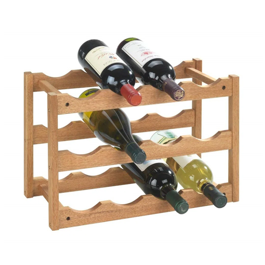 18615100 Wine Rack Norway For 12 Bottles Made From Walnut 42 X 28 X 21 Cm