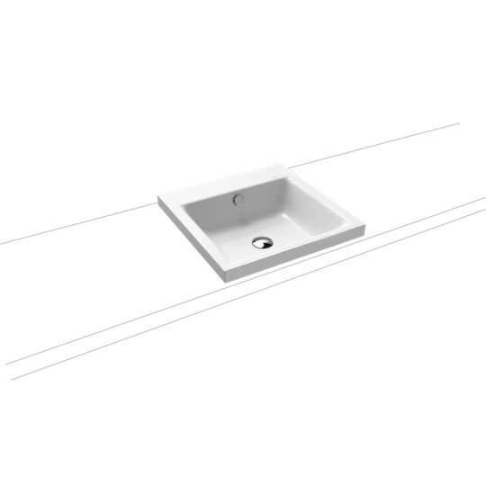 Puro Cool Grey Steel Enamel Square Inset Bathroom Sink