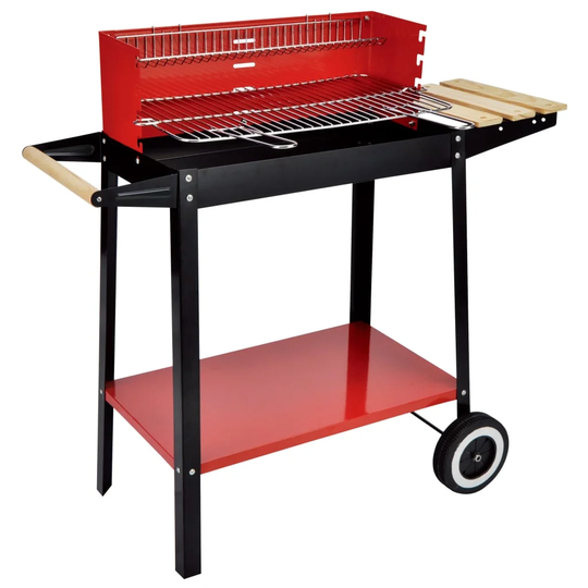 Hi Charcoal Barbecue Grill Wagon 88 x 44 x 83cm Red