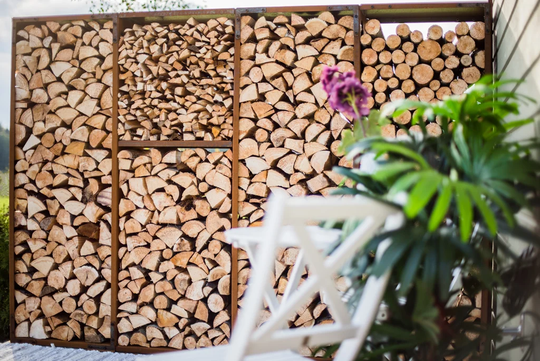 37cm W x 240cm D Wood Log Rack