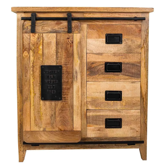 Bezout 90cm Wide 4 Drawer Mango Solid Wood Sideboard