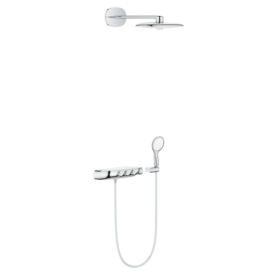 GROHE Rainshower SmartControl 360 DUO Combi shower system with thermostat. Chrome, eco-friendly and made in Germany: 360mm head shower (white spray pl