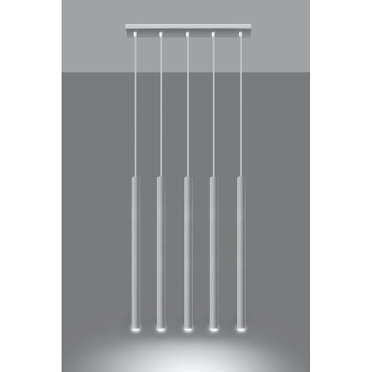 Evann 5 - Light Kitchen Island;Cylinder;Cluster Cylinder Pendant with No Secondary Or Accent Material Accents