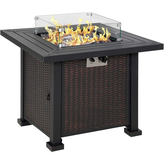 Bulhary 65.5Cm H x 81.5Cm W Steel Propane Outdoor Fire Pit Table with Lid