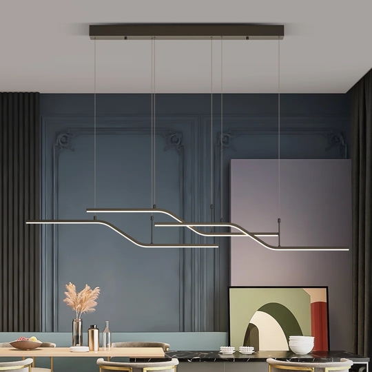 Lorisa 3-Light Kitchen Island Geometric LED Pendant
