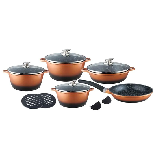 13 TLG Cooking Pot Set Pan Set With Marble Ceramic Non Stick Coating Induction