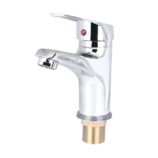 Modern Sink Mixer Tap Bathroom Basin Chrome Bath Taps Shower with 2 pcs 60cm Braided Hoses