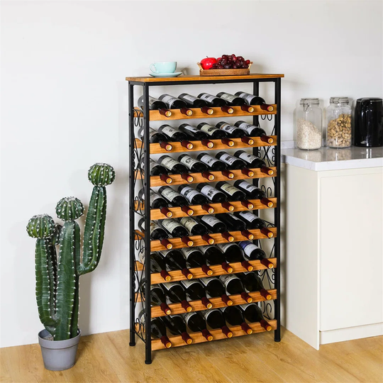 Collyer 48 Bottle Floor Wine Bottle Rack in Black