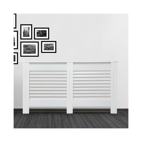 Radiator Cover Cabinet White Traditional Modern MDF Slat Wood Grill Furniture