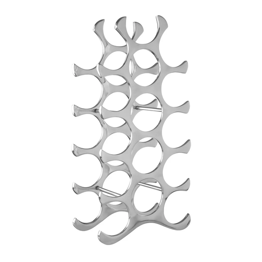 Avoca 15 Bottle Tabletop Wine Bottle Rack In Silver
