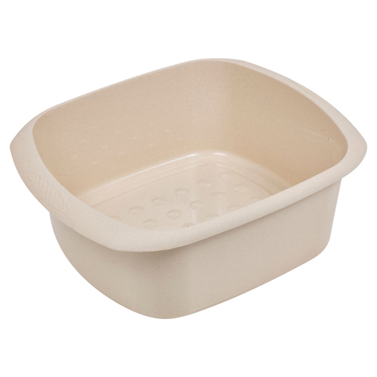 (Beige) 11L Rectangular Stackable Washing Up Bowl Sink