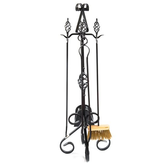 Blalock 5 Piece Wrought Iron Fireplace Tool Set