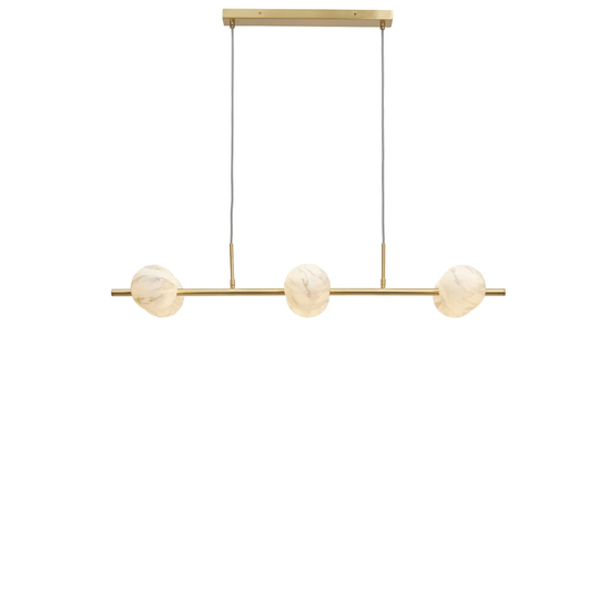 CARRARA 6 - Light Kitchen Island Globe Pendant with Rope Accents