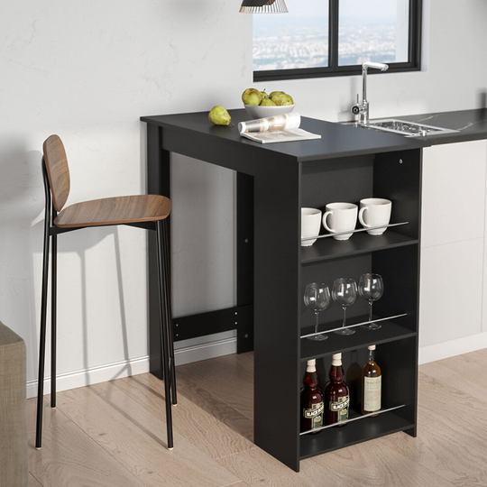 Dining Breakfast Bar Table Kitchen Wine Storage Rack
