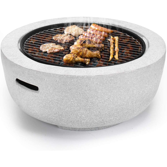 Fire Pit Magnesium Oxide BBQ Grill Brazier Garden with Waterproof Cover