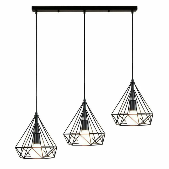 Barrick 3-Light Kitchen Island Geometric Pendant with PVC Accents