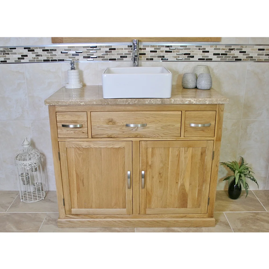 Luca Solid Oak 1000mm Free-Standing Vanity Unit