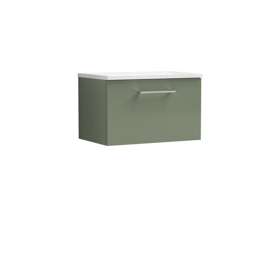 60.5Cm Wall Mounted Bathroom Vanity Base Only in Green Satin