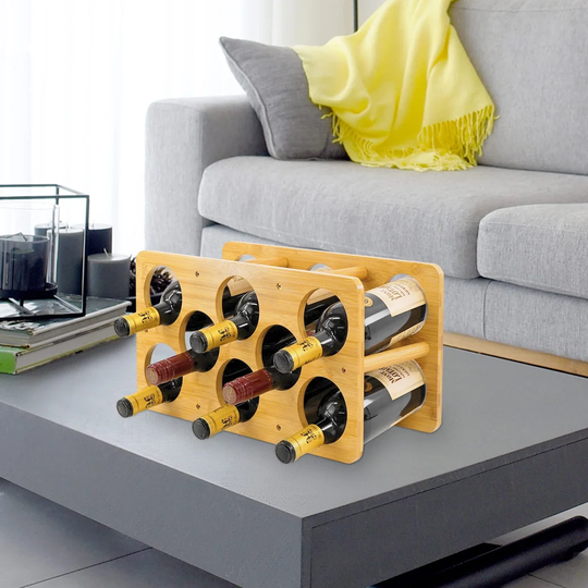 Vann 9 Bottle Tabletop/Countertop Wine Bottle Rack in Light Brown