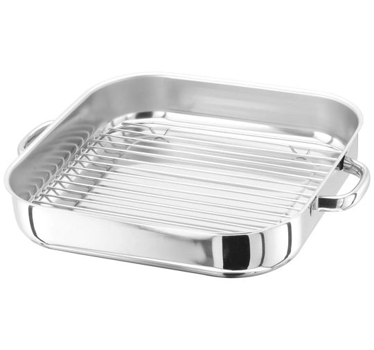 Stellar Speciality Cookware, 28 x 28 x 5cm 18/10 Stainless Steel Bakepan with Rack
