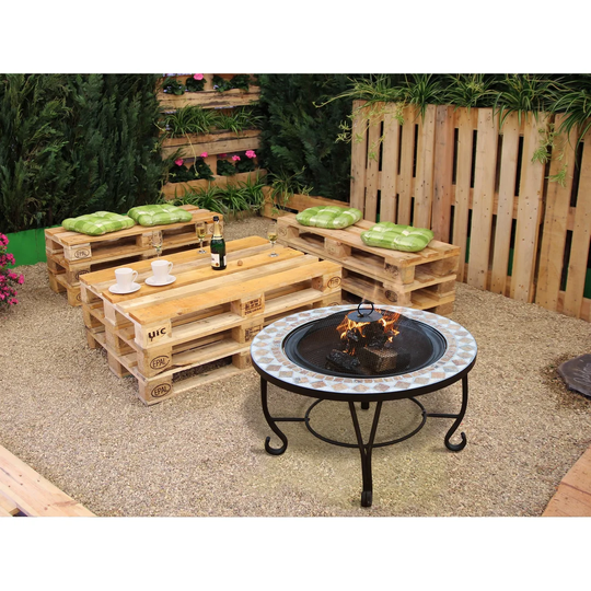 Gavinton Steel/Stone Wood Burning Fire Pit Table