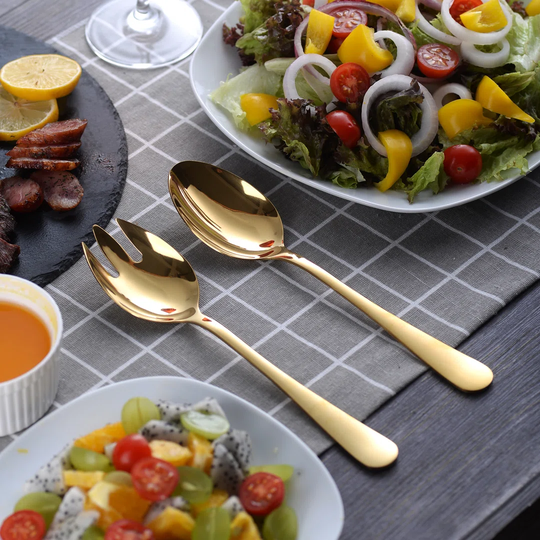 Vlaze Series, 2-Piece Stainless Steel Salad Fork & Spoon Set