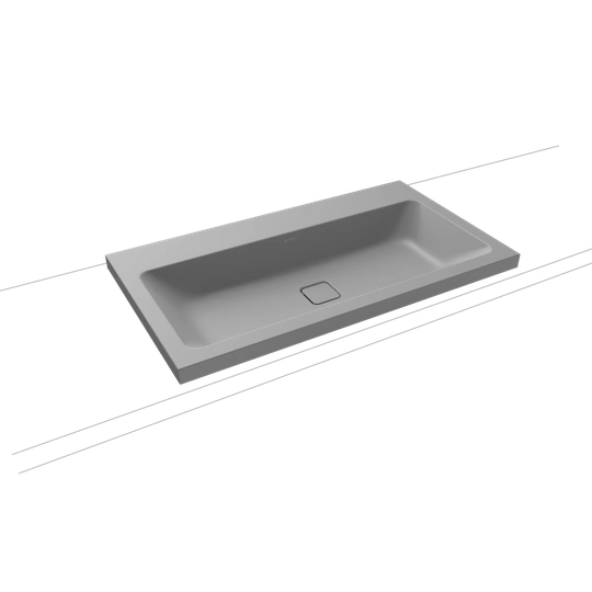 Cono Cool Grey Steel Enamel Rectangular Bathroom Sink