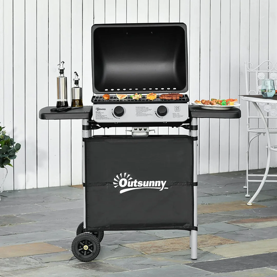 BBQ HOMCOM 2 - Burner Natural Gas 1 BTU Gas Grill