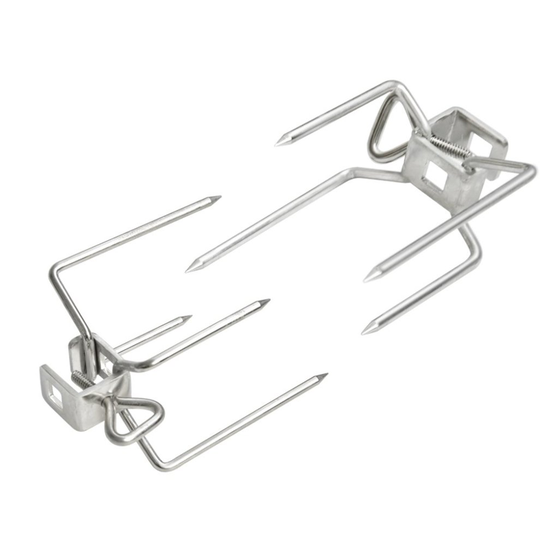 Onlyfire 6012 Grill Stainless Steel Rotisserie Meat Forks, Fits for Weber 10MM and 8MM Square Spit Rods